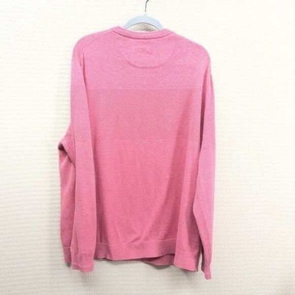 Tommy Bahama Pink Cotton/Coolmax Stretch V-Neck Sweater Pullover Men Size XXL - Picture 9 of 10